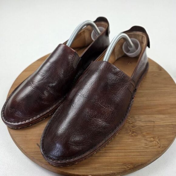 Frye Shoes Mens Size 10 Brown Leather Slip On Loafers Comfort Casual Moc Toe - Picture 1 of 14